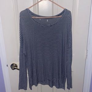 Navy blue & white striped long sleeve size XL